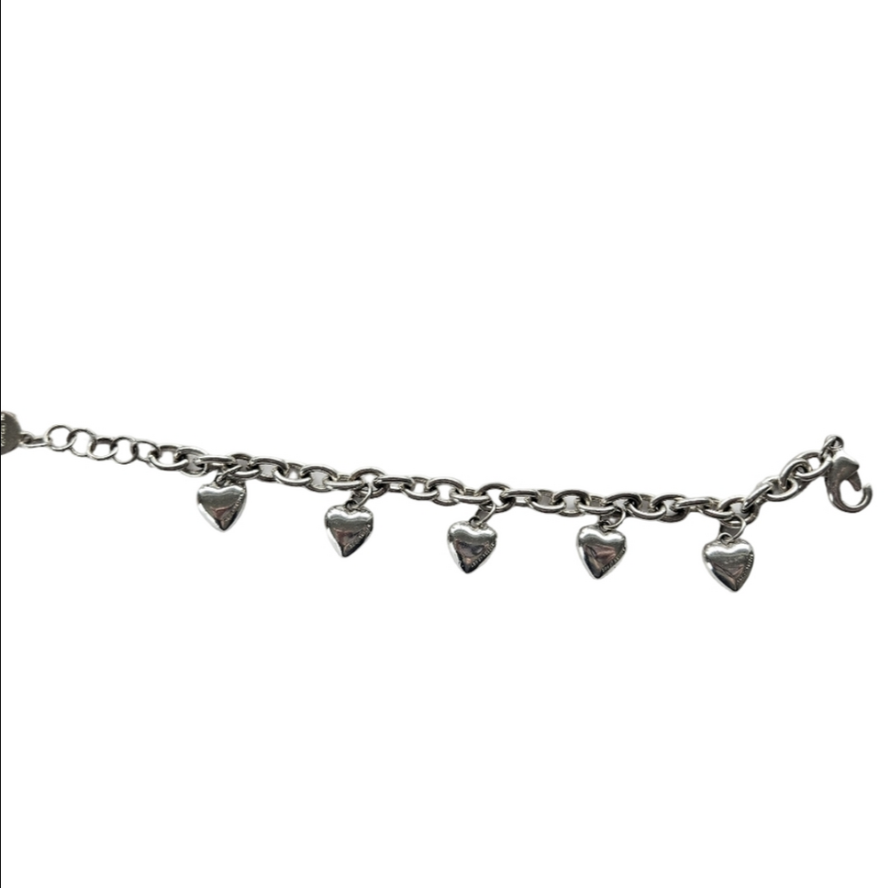 Elegant Silver Heart Charm Bracelet